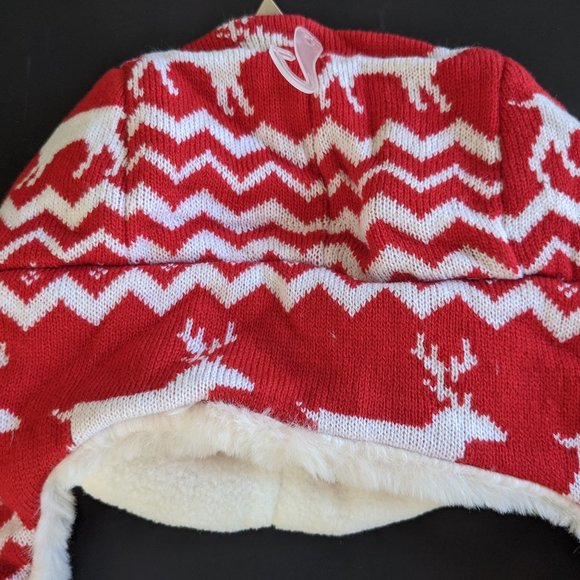 Kids Plush Christmas Reindeer Trapper Hat New - Picture 5 of 9